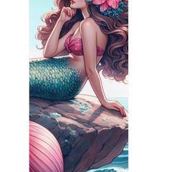 Mermaid Design Rubber Yoga Mat - Eco-Friendly Exercise Mat for Mindful Practices