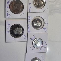 1971,73,74,77 Proof Quarters 