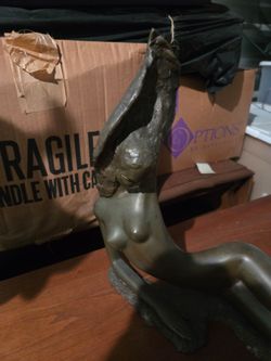Bronze-Tone Female Figure Sculpture Mermaid