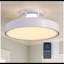 EcoAura Bladeless Ceiling Fan with 5600lm LED Light, Remote, & Timer