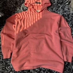 essentials coral relaxed hoodie 