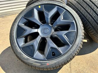 DELIVERY / TRADE 4x OEM Tesla Model X 22” Machina Wheels Black Rims Pirelli AS Tires 100% tread