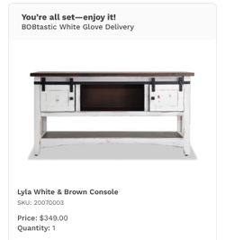 White wood farmhouse style buffet