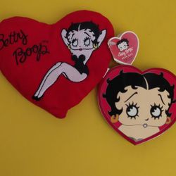 Set Of Betty Boop Heart Belt Buckle And Heart Shaped Bean Bag