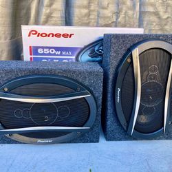 Pioneer 6X9 Car Audio Speakers With Single Boxes New Nuevas 