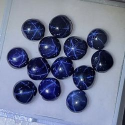 1pcs! Star Sapphire [6 Ray] Burma LOOSE GEMSTONE CABOCHON FLATBACK NATURAL RARE 