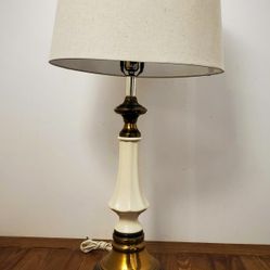 Vintage Brass And Ceramic Lamp