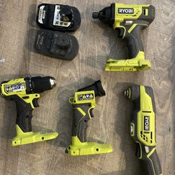 RYOBI TOOL SET (NO CHARGER)