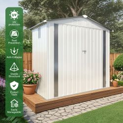 6X3.5FT Metal Storage Shed,Tool Shed with Peaked Roof Waterproof with Clear Window and Lockable Door Compact Tool Shed for Garden, Backyard,Patio,Sund