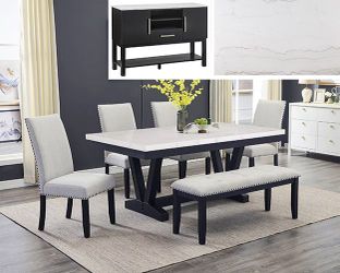 NEW 1320 VARLEY MARBLE TABLE SET SPECIAL