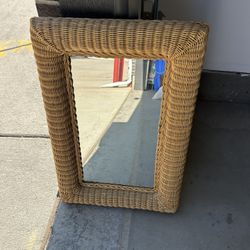 Vintage Wicker Mirror