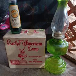 Antique Oil Lamp W/ Lamp Oil