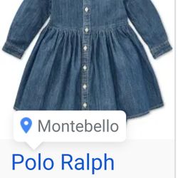 RALF LAUREN 18/12/9/MNTHS JEAN DRESS