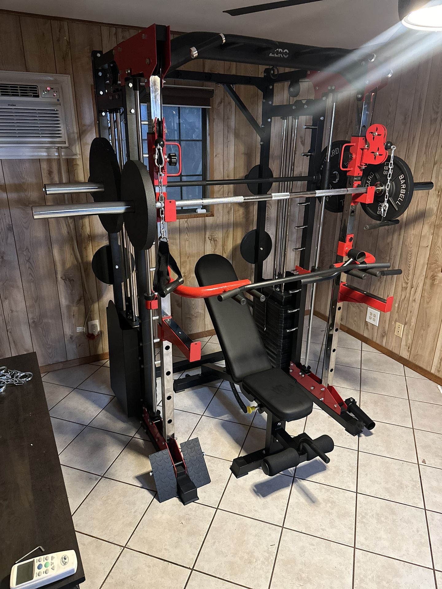 Smith Machine 200 Adjustable Bench 245lb Cast Iron Olympic Weights 7ft Olympic Bar Fitness Gym Equipment FREE DELIVERY/INSTALLATION 🚚 🛠️