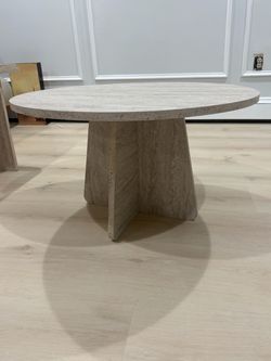 Round Travertine Stone Coffee Table