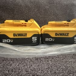 Dewalt 20v (2x) 5ah Batteries (new)