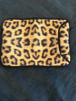 Leopard Print Laptop Sleeve with Zipper