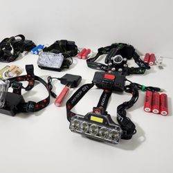 6pcs Headlamps Rechargeable Head Light Headlights Torch Lamp Camping, Walking, Working 
