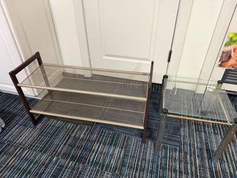 Shoe Rack & Glass Table