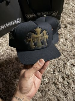 Chrome Hearts Triple Cross Leather Patch Trucker Hat
