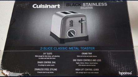 Cuisinart 2-slice Metal Classic Toaster Black Stainless Edition NEW