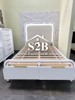 Queen Size white plain led with Ortho matres!!!!