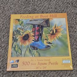 New Sealed Feeding At Boot Hill 500 Piece Jigsaw Puzzle 