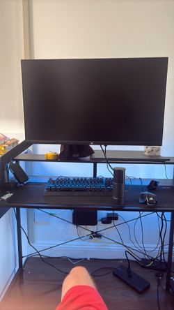 New monitor and monitor stand  and moves and can be adjusted