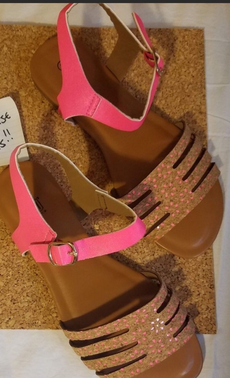 Hot pink cork Sandals