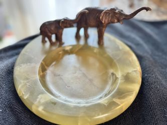 Vintage Bronze and Marble Ashtray