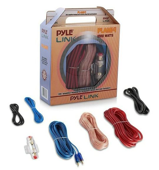Car Audio Cable Wiring Kit - 20ft 8 Gauge Powered 1200 Watt Complete Amplifier Hookup for Battery, Head Unit & Stereo Speaker Installation Sound Syste