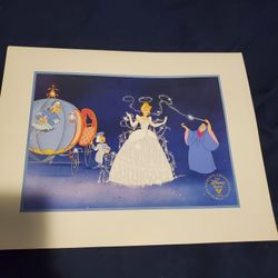 VINTAGE *WALT DISNEY* CINDERELLA*EXCLUSIVE COMMEMORATIVE 1995 LITHOGRAPH*