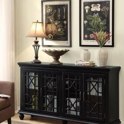 N/a - 4-door Accent Cabinet Black