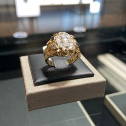 Gold Nugget Diamond Ring 