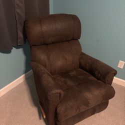 Soft Brown Cloth Rocking Recliner
