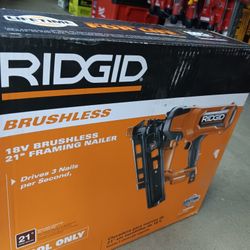 Ridgid 18V Brushless 21° Framing Nailer 