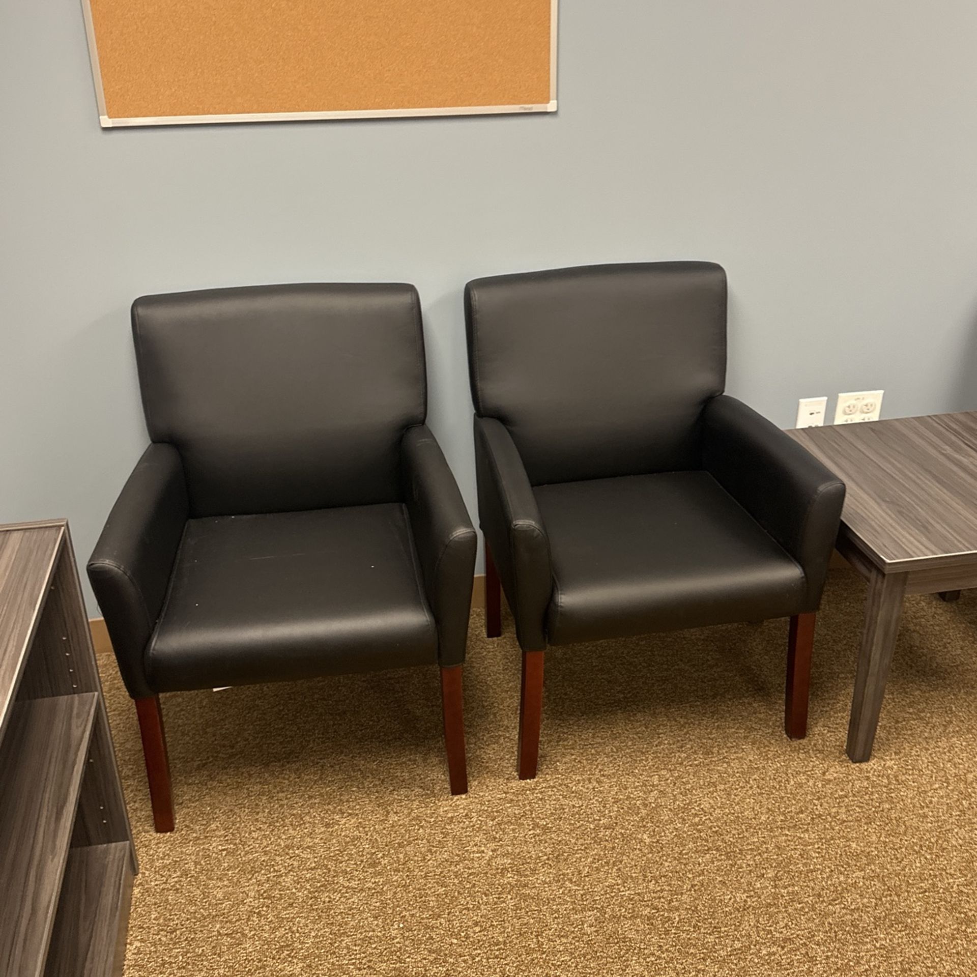 Faux Leather Arm Chairs