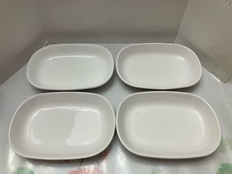 Set of 4 Corning Ware P-140-B 6.75”x4.5” 11cmx17cm White Oval Pickle Side Dish E