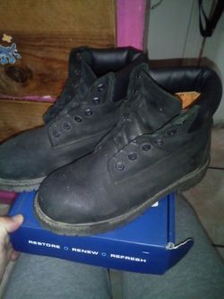 Used kids black timberlands