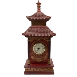 RARE Design Toscano Chinese Pagoda Clock Sculpture Statue Decor Large 19”