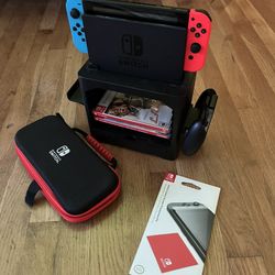 Nintendo Switch With Accessories And Games