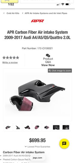 Audi 2.0 B8 APR Carbon Fiber Air Intake