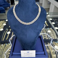 Chain Infinity Diamonds 10k Gold 10mm By 20 Inch 