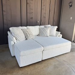 Cream Sectional ( Delivery Available )