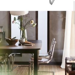 2 Modern Clear Chairs 