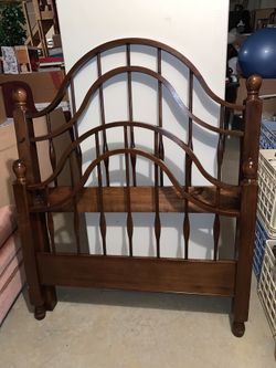 Solid wood twin headboard and footboard