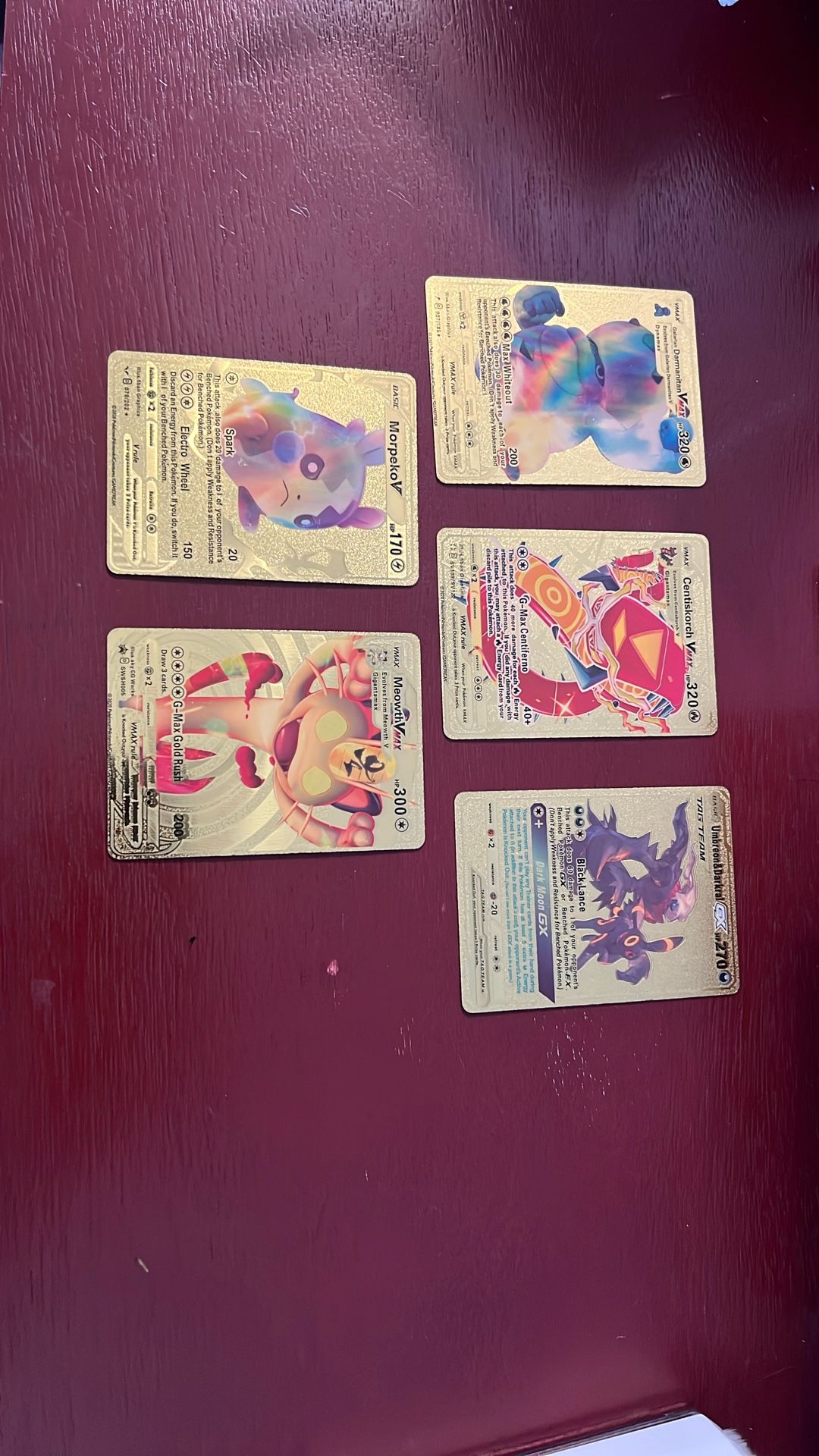 5 Card Gold Foil Pokemon Set
