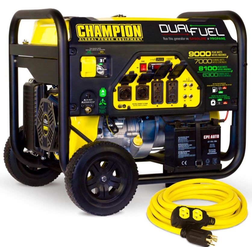 Champion Dual Fuel Electric Start Generator Like New