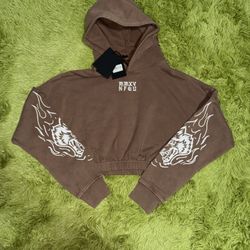 in the fire vintage mccauley cropped hoodie norse brown medium darc sport