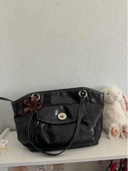 Black Coach leather handbag